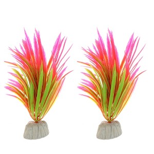 Unique Bargains Aquarium Plastic Plants for Fish Tank Landscape Decoration 5.12" 2 Pcs - 1 of 4