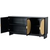 Rattan Storage Cabinet with Doors, Freestanding Accent Cabinet Modern Rattan Buffet Cabinet with Adjustable Shelves Rattan - 2 of 4
