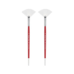 Creative Mark Polar Flo Professional Watercolor Brushes - Fan Assorted Size - Short Handle, Nickel-Plated Seamless Brass Ferrule - Art Paint Brushes - 1 of 4
