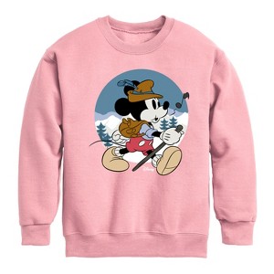 Boys' - Disney - Alpine Mickey Graphic Long Sleeve Fleece Sweatshirt - 1 of 4