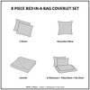 8Pcs Bed-in-a-Bag Reversible Quilt Set with Watercolor Stripe Print, Casual Year-Round Bedding with Cotton Sheet Set - 4 of 4