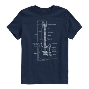 Boys' - Instant Message - Guitar Diagram Short Sleeve Graphic T-Shirt - 1 of 4