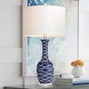 Pacific Coast Lighting Ainsley 30" Tall Large Modern Coastal End Table Lamp Navy Blue Wave Ceramic Single White Shade Living Room Bedroom Bedside - 2 of 4