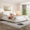Christopher Knight Home Nicolas King Size Boucle Upholstered Platform Bed with Removable Pillow Headboard, White - 2 of 4