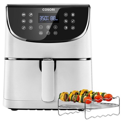 Cosori Pro XL 5.8qt Digital Air Fryer with Skewer Rack Set - White