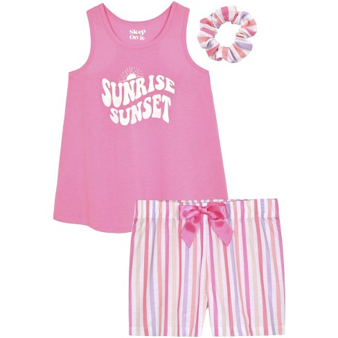 Sleep On It Girls 2-Piece Fleece Pajama Sets- Plaid, Pink & White