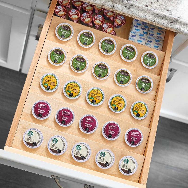 Rev-A-Shelf 4CDI K-Cup Solid Wood Custom Kitchen Drawer Insert with Extra Utensil Storage Organizer, Maple, 2 of 7