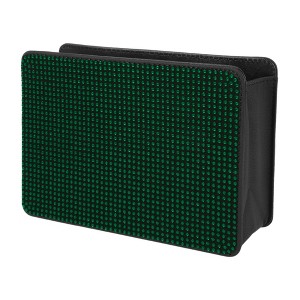 Unique Bargains Car Sunglasses Case Universal Faux Leather Rhinestones Metal 7.87"x 5.51" 1 Pc - 1 of 4