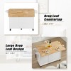 Kicthen Cart with Drop Leaf Countertop, Storage Cabinet and Tower Rack - 4 of 4