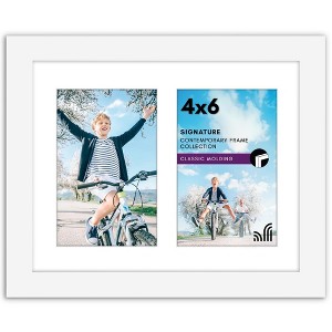 Americanflat Double Picture Frame with shatter-resistant glass - Horizontal and Vertical Formats for Wall -  Available in a variety of Colors - 1 of 4