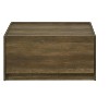 Travon 31.5inW Oak Finish Square Coffee Table with 2 Drawers - 4 of 4