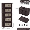Lyngins 5 Tier Folding Storage Cabinet with Magnetic Door,Bathroom Cabinet with Wheels for Living Room,Bathroom - 3 of 4