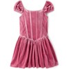 The Children's Place Girls Short Sleeve Velour Corset Dress Pink 6X/7 - 2 of 4