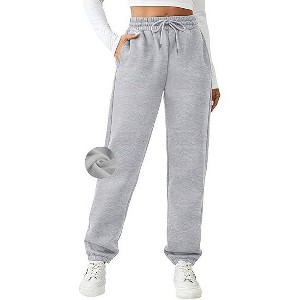 Pinspark Women's Fleece Lined Sweatpants Winter Joggers Athletic Pants Casual Thick Warm Trousers Pockets - 1 of 4