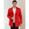 Lars Amadeus Men's Winter Stand Collar Double Breasted Notch Lapel Pea Coats - 2 of 4