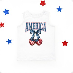 The Juniper Shop America Flag Cherries Coquette Youth Tank Top - 1 of 4