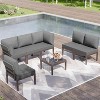 ALAULM 7 Pieces Metal Patio Furniture Set Modern Metal Outdoor Conversation Sets, Patio Sectional Sofa - 2 of 4