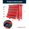 5-Drawer Rolling Tool Chest, Modular Tool Cabinet with Brake Casters & Removable Drawers, Workshop Toolbox Cart for Factory/Garage - 3 of 4