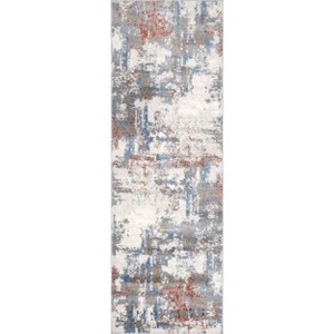 Nuloom Cleo Modern Abstract Kitchen Runner Indoor Area Rug - Hallway, Entryway, 2' 8" x 8', Light Gray - 1 of 4