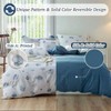 100 Washed Cotton Duvet Cover - Nautical Coastal Bedding Set with Seashell Print, Blue, Queen Size, Zipper Closure, 4 Ties - 3 of 4