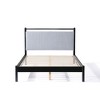 NicBex Queen Size Upholstered Bed Frame with Fluffy and Soft Headboard,Platform Bed Frame with Wood Slats Support,Noise-Free,Easy Assembly,Gray+Black - 4 of 4