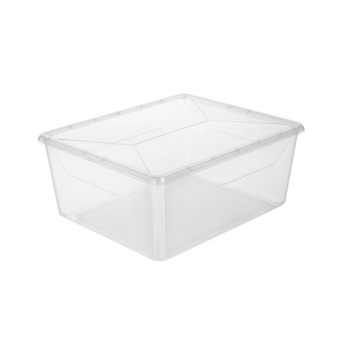 Basicwise Stackable Plastic Storage Container - Set of 3