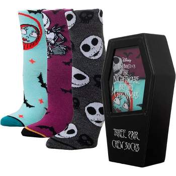 The Nightmare Before Christmas Jack Skellington Crew Socks 3 Pairs Gift Box Multicoloured