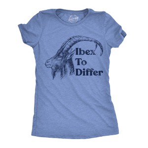 Womens Funny T Shirts Ibex To Differ Sarcastic Animal Graphic Novelty Tee For Ladies - Crazy Dog Women's T Shirt - 1 of 4