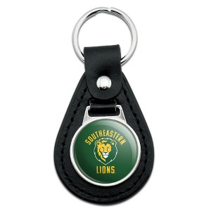 Southeastern Louisiana University Lions Logo Black Leather Keychain - 1 of 4
