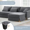 4-seat Modern L-shaped Corduroy Sofa,Sectional Indoor Furniture,Convertible Sleeper Couch with Pillows for Living Room,Apartment - 4 of 4