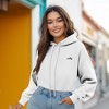 Dalix Salty Embroidery Fleece Hoodie Cropped Long Sleeve Drawstring Fall Spring Womens - 3 of 4