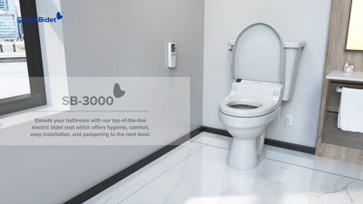 White Elongated Electric Bidet Toilet Seat with Remote Control