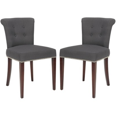 Arion 21" H Ring Dining Chair With Nail Head Trim (Set of 2) - MCR4514 - Blue/Black - Safavieh Couture