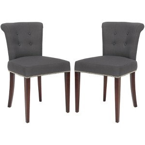 Arion 21" H Ring Dining Chair With Nail Head Trim (Set of 2) - MCR4514 - Blue/Black - Safavieh Couture - 1 of 4