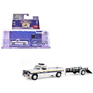 1990 Dodge Ram D250 Pickup "Philadelphia, Police Department" White with Stripes & Trailer 1/64 Diecast Model Cars by Greenlight - 1 of 4