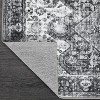 Vintage Distressed Washable Area Rug, Non-Slip, Non-Shedding, Stain-Resistant, Ultra-Thin Foldable Floral Print Floor Cover - 2 of 4