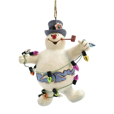 Jim Shore 4.0" Frosty Wrapped Lights Ornament Frosty The Snowman  -  Tree Ornaments