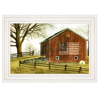 Flag Barn By Billy Jacobs, Ready to Hang Framed Print, White Frame