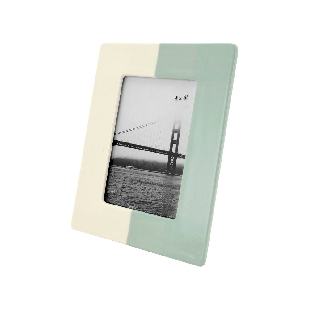 Photos - Photo Frame / Album 4"x6" Stoneware Single Image Frame with Hand Painted Finish Cream - Thresh
