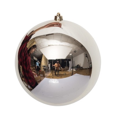 Season's Designs Christmas Tree 10" Tan Shiny Shatterproof Seamless Ornament.