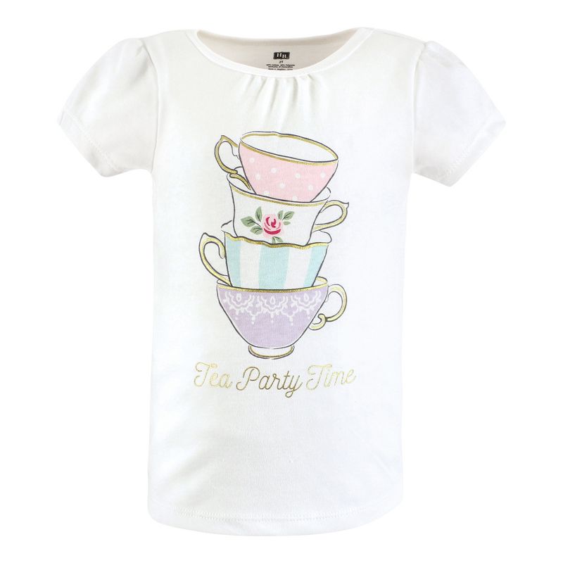Hudson Baby Infant and Toddler Girl Short Sleeve T-Shirts, Bakery Tea Party, 5 of 8
