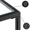 mDesign Metal and Glass Top Rectangle Accent Coffee Table Furniture Unit - Black - 4 of 4