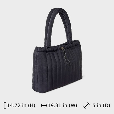 Universal Thread Quilted Drawstring Tote Handbag - Universal Thread™ Black — фото 6