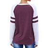 Nlife Women Stripe Splice Shirt Long Sleeve Crew Neck Colorblock Blouse - 4 of 4