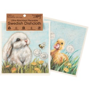 Primitives by Kathy White Bunny Swedish Dishcloth Set - 1 of 4