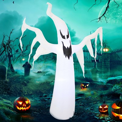 Sunnydaze 7 Foot Self Inflatable Blow Up Diabolical Ghost Outdoor Holiday Halloween Lawn Decoration with LED Lights