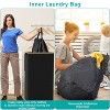 NewHome"2Pcs Collapsible Laundry Hamper with Lid & Handle, 100L Capacity, Removable Bag, Bamboo"Black - 3 of 4