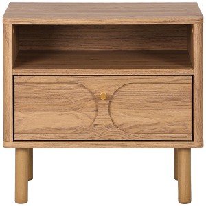 Prinpop 1 Drawer 1 Shelf Nightstand - NST9614 - Oak - Safavieh - 1 of 4