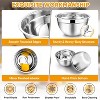 Mixing Bowl Set of 5, 4.5/3/1.5/1/0.7 QT, Stainless Steel Metal Nesting Salad Bowl with Lid Set, Ideal for Mixing Serving, Easy Clean, Black - 4 of 4
