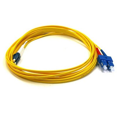 Monoprice Fiber Optic Cable - 5 Meter - Yellow | LC to SC, 9/125 Type, Single Mode, Duplex